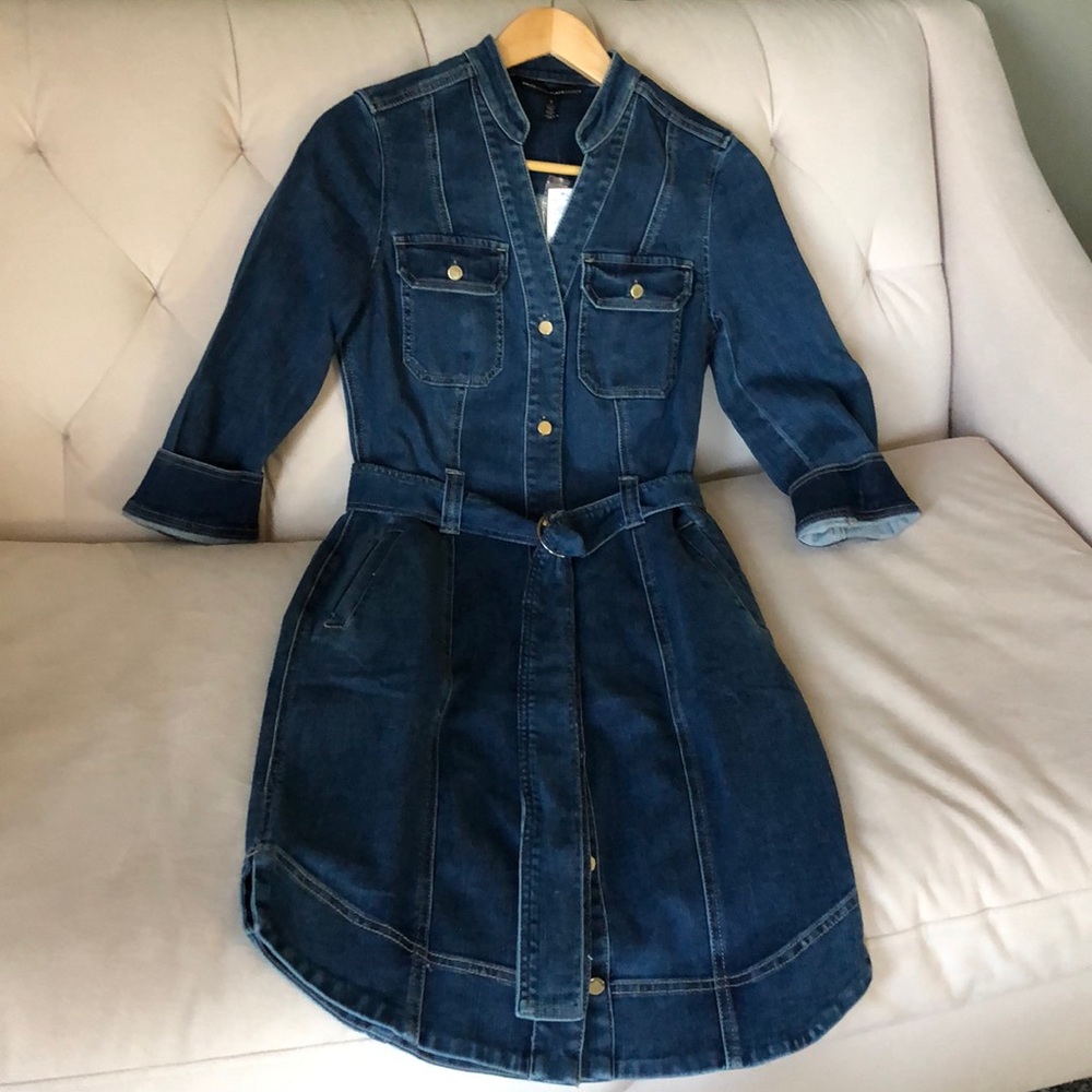 White house black market soft denim wash dress